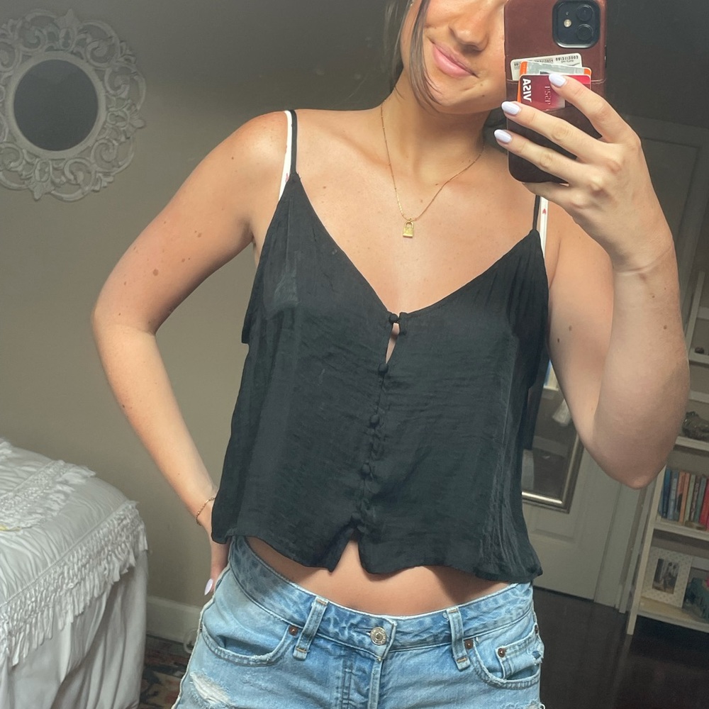 Black silk top